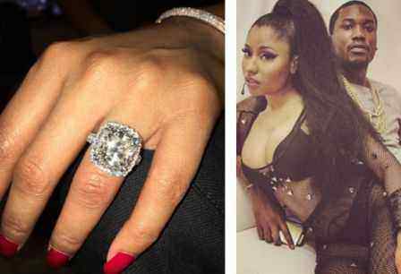 Nicki Minaj gets Engaged to Meek Mill with a Diamond Ring2