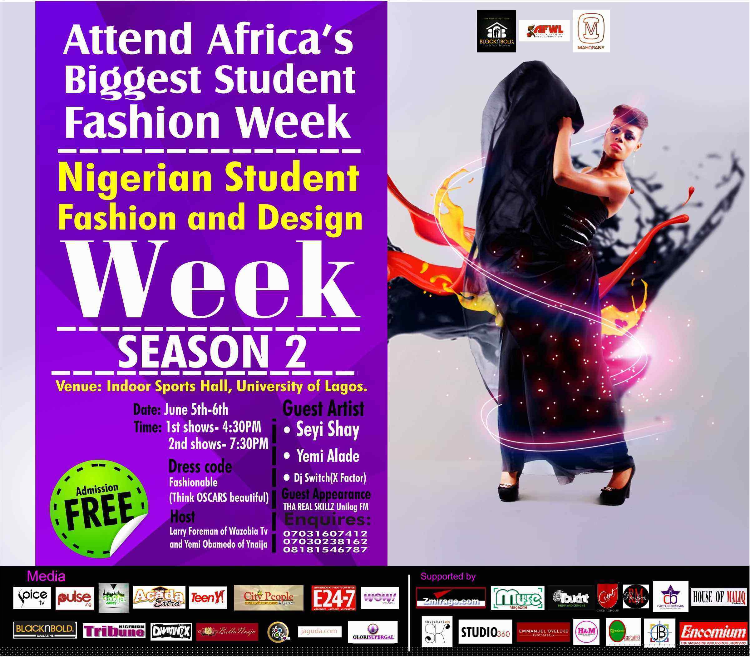 Nigerian Student Fashion and Design Week ’14 [@nsfdweek] – ft. Yemi Alade, Choc City Crew & More