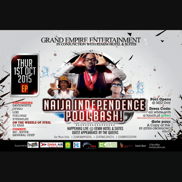 Grand Empire Entertainment x EEMJM Presents NAIJA INDEPENDENCE POOL BASH With SAGAS