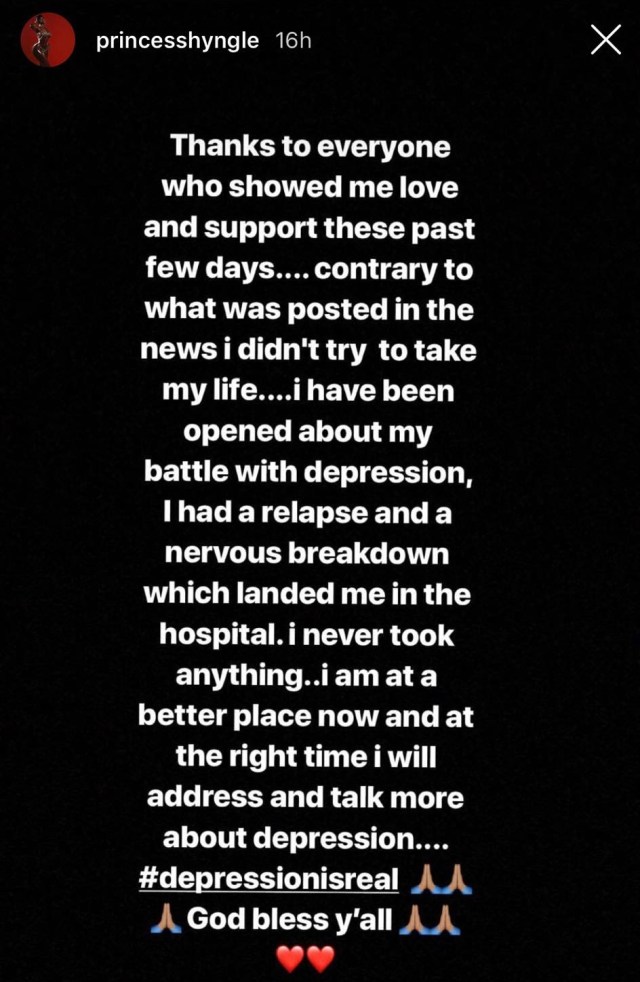 Princess Shyngle suicide