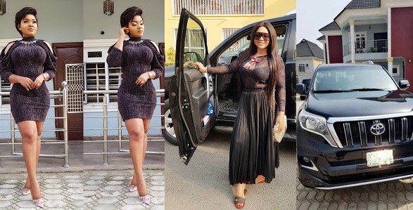 Image result for Actress, Mercy Aigbe gets attacked by trolls after acquiring new Toyota Prado