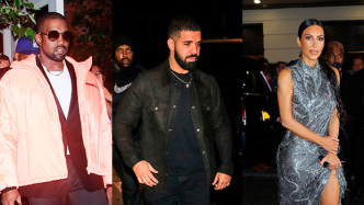 Image result for Kanye West slam Drake for following his wife Kim Kardashian on Instagram