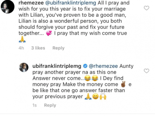Ubi Franklin replies fan