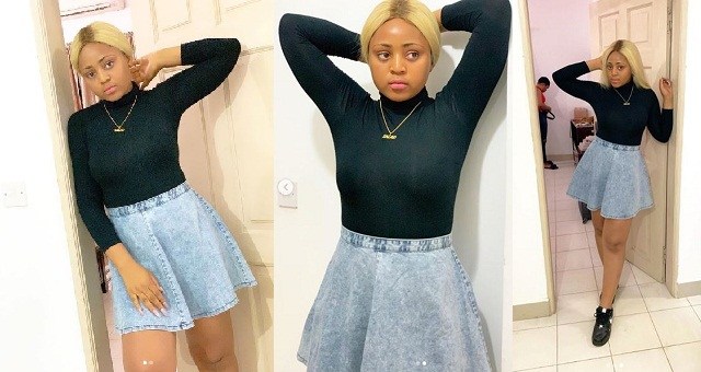 Image result for 16 year old Actress, Regina Daniels Slays In Denim Mini Skirt (Photos)
