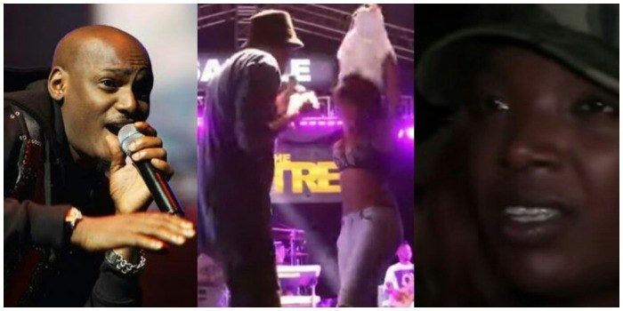 Image result for Female Fan Removes Her Top To Hug Tuface On Stage, Watch Annie Idibia’s Reaction