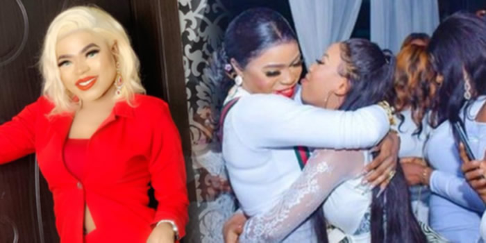 Image result for Bobrisky and Nina Share a kiss as they resolve their dispute