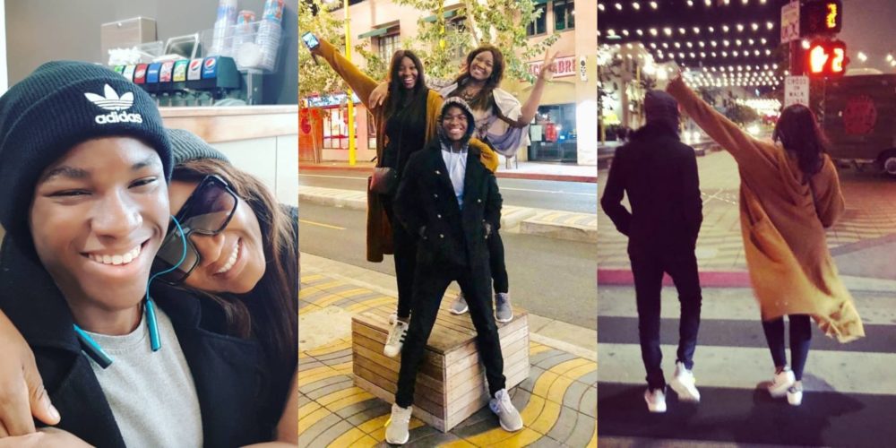 Image result for ”At 40, my last child has left for Uni” – Omotola says as she shares cute photos with her kids