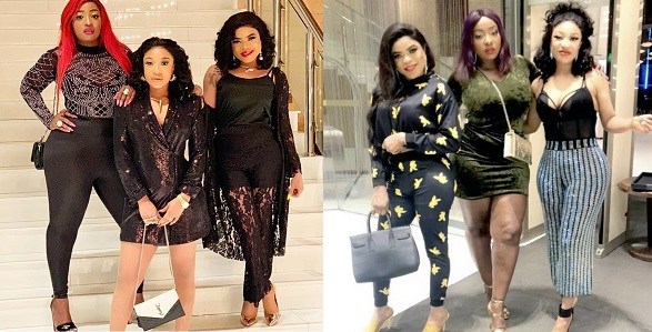 Image result for Tonto Dikeh, Anita Joseph and Bobrisky serve squad goals in new photo