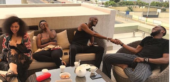 Image result for Dbanj, 2face and their wives go on baecation in Ghana (Photos)