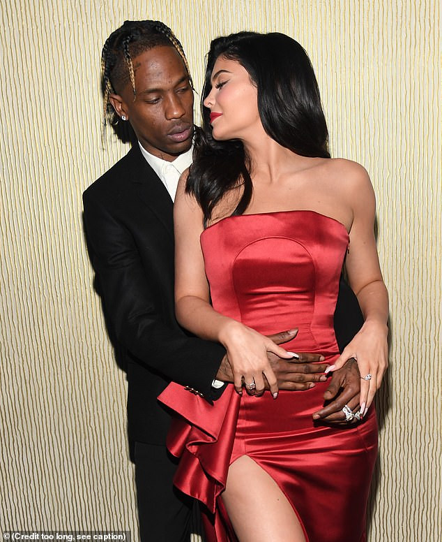 Kylie Jenner & Travis Scott pack on the PDA at Clive Davis pre-Grammy