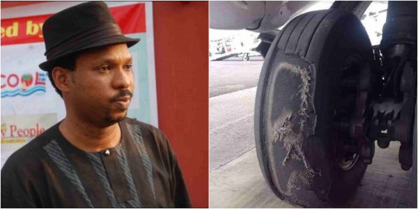 Alariwo of Africa shares poor state of a commercial plane’s tyre in Nigeria lailasnews 4