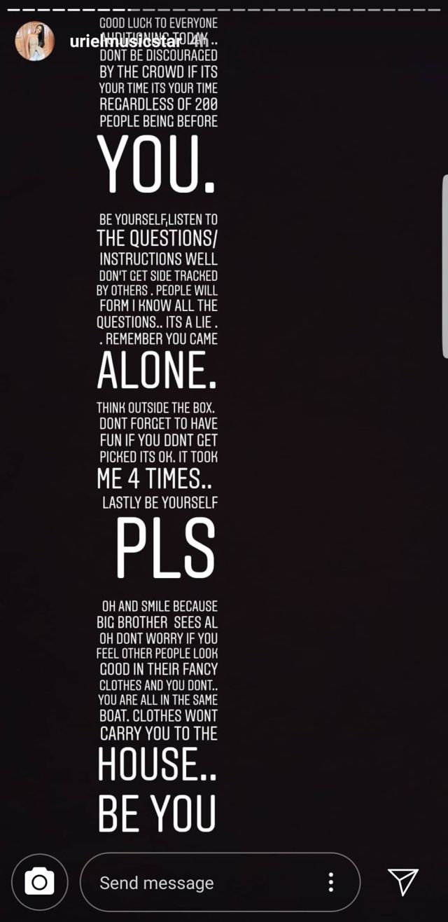 Uriel Oputa gives advise