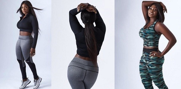 Image result for Mercy Johnson show off hourglass figure in workout clothes