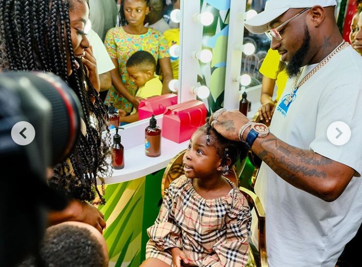 Image result for Davido attends daughter’s hair care launch (photos)