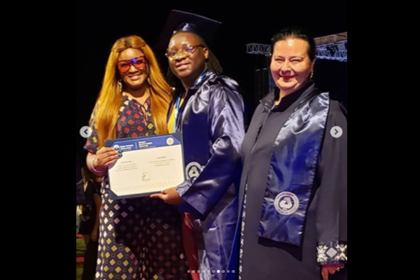 Image result for Omotola Jalade’s son graduates with honors from Cyprus University