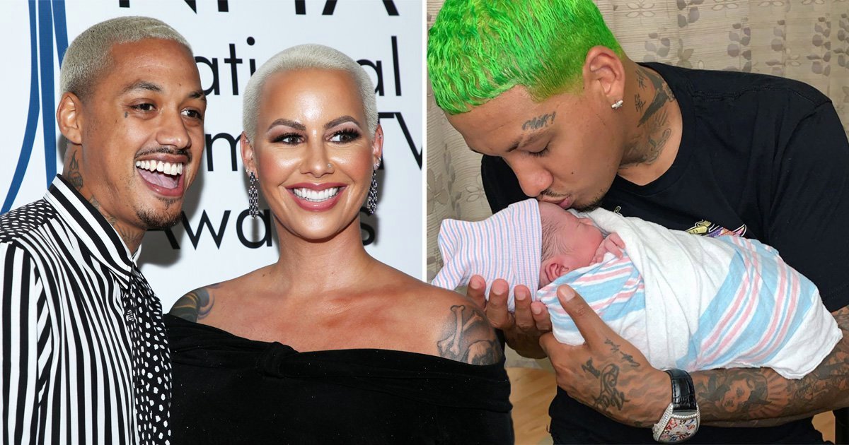 Image result for Amber Rose & boyfriend, Alexander 'AE' Edwards welcome their son, Slash