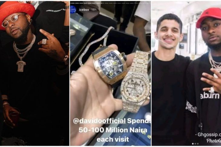 Image result for Davido Spends N50-100 Million each visit” – Popular Jeweler, Icebox