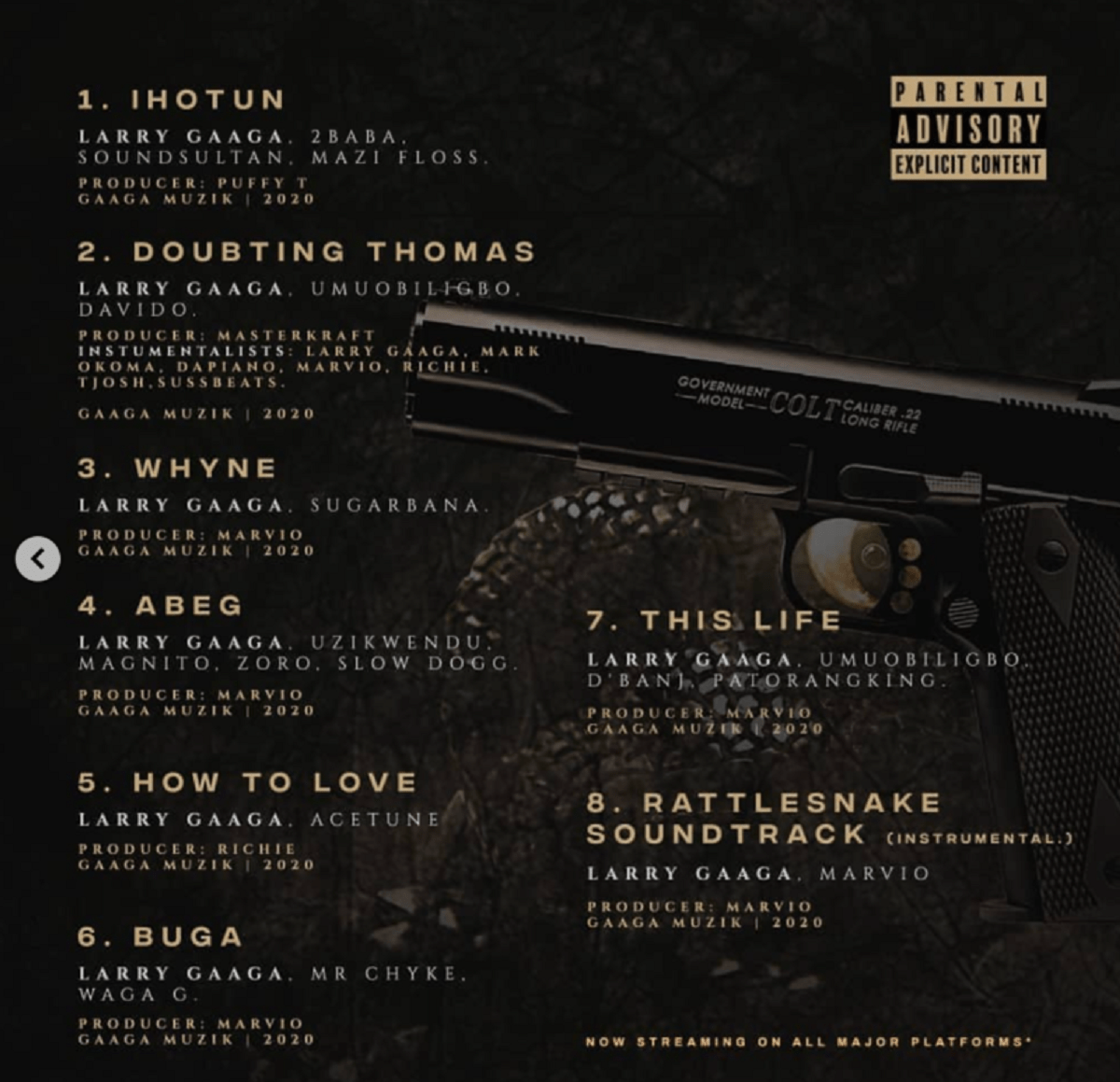 Larry Gaaga Rattle Snake Tracklist