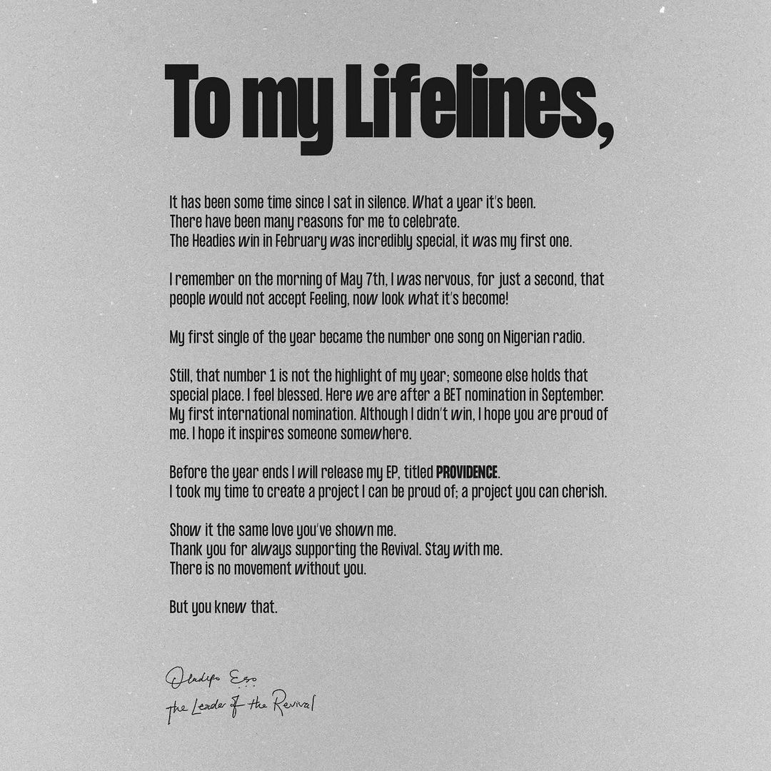 Ladipoe To My Lifelines