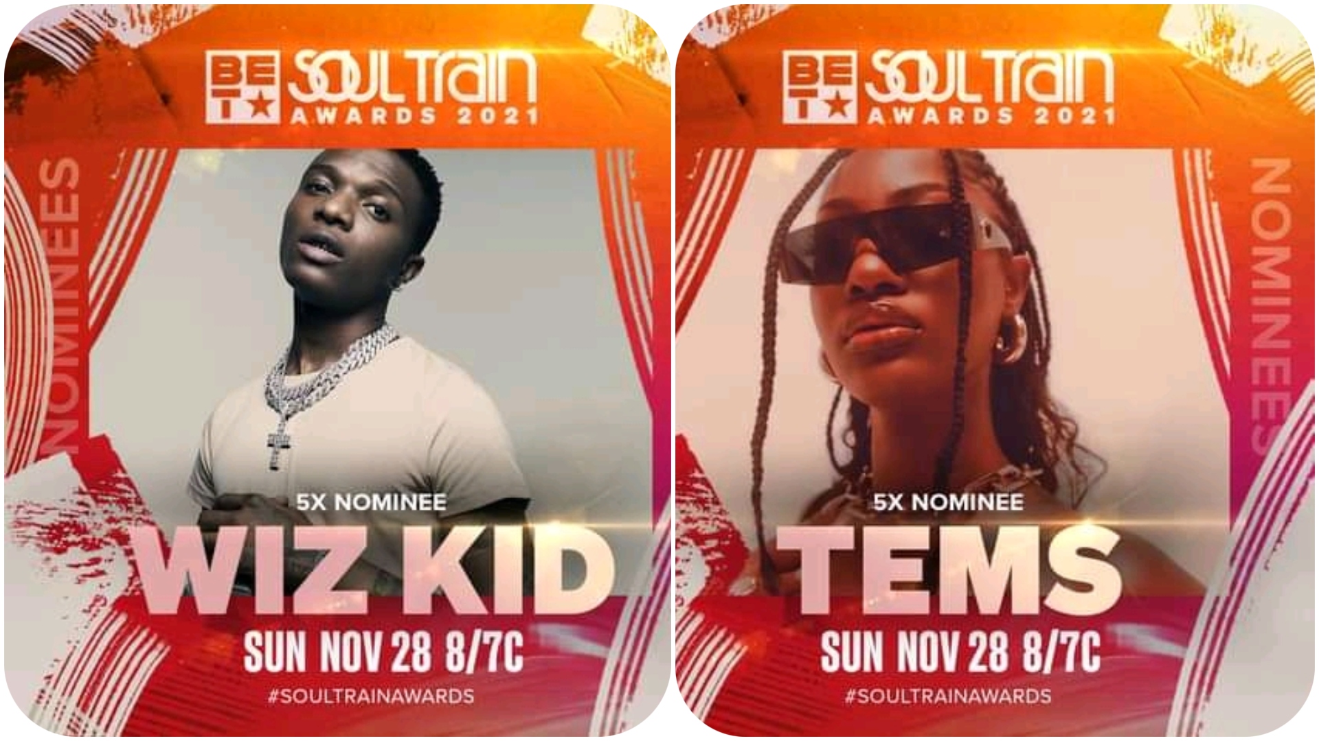 2021 Bet Soul Train Awards Wizkid & Tems