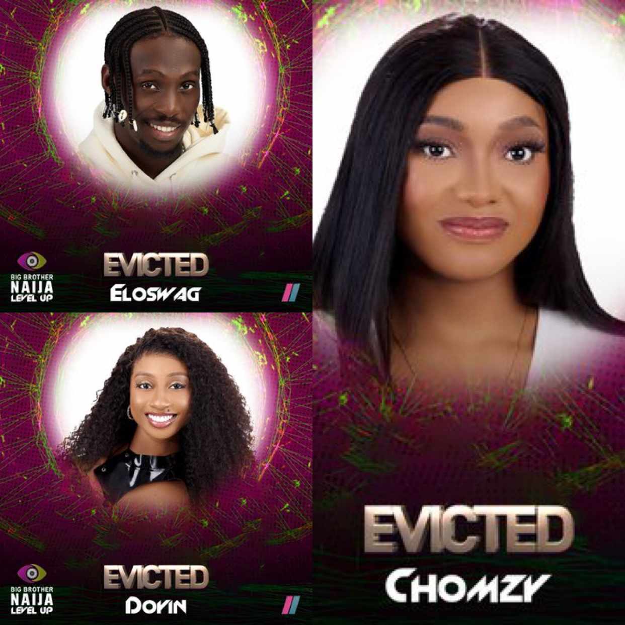BBNaija: Doyin, Eloswag, Chomzy ‘evicted’, moved to Level 3