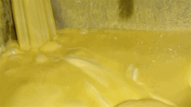 The relatively simple ingredients go through a high-tech mixing process to turn them into mayonnaise.