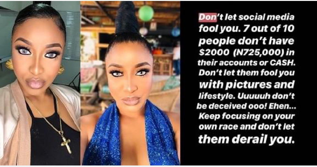 Image result for “I know people who travel once and take pictures to last a year” – Tonto Dikeh advises followers not to envy other people’s lives