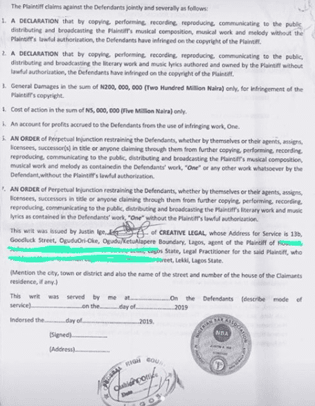 Danny Young drags Tiwa Savage to court