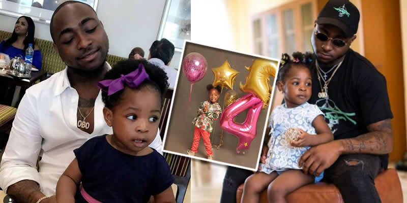 Image result for Davido celebrates his first daughter, Imade at 4
