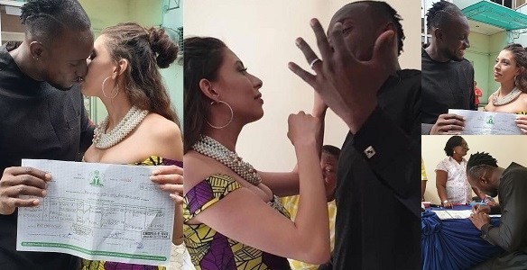 Image result for BBNaija Angel weds his Canadian Girlfriend, Flaunts his Ring!