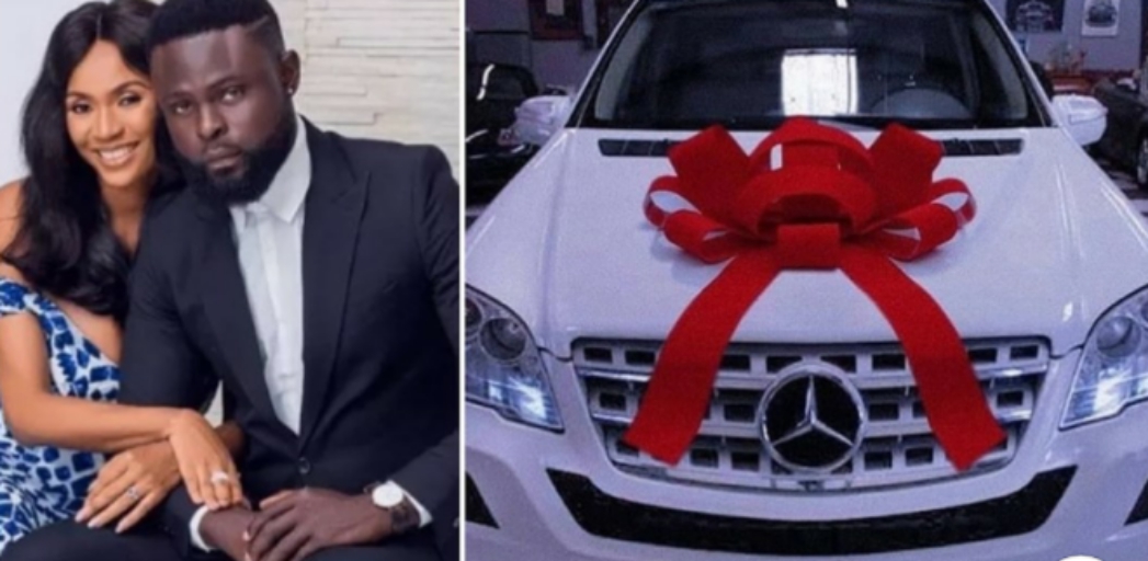 Image result for Yomi Casual surprises wife with a multi-million naira Mercedes Benz