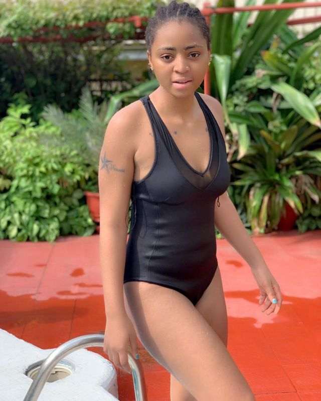 Regina Daniels looking