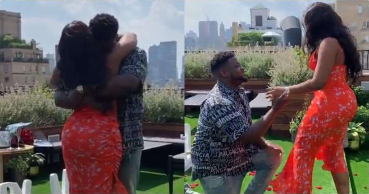 Image result for Davido&rsquo;s brother proposes to girlfriend in New York