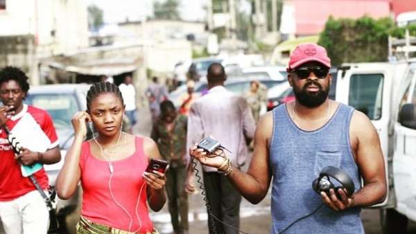 Singer Simi and Kunle Afolanya on the set of &lsquo;Mokalik&rsquo;