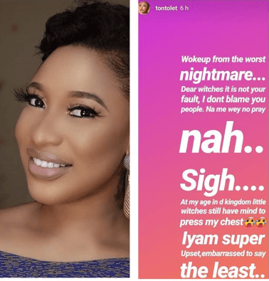 Tonto Dikeh Shares Worst Nightmare