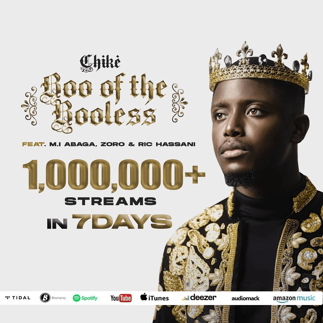 Chike’s Album, “boo Of The Booless” Hits A Million Streams In One Week