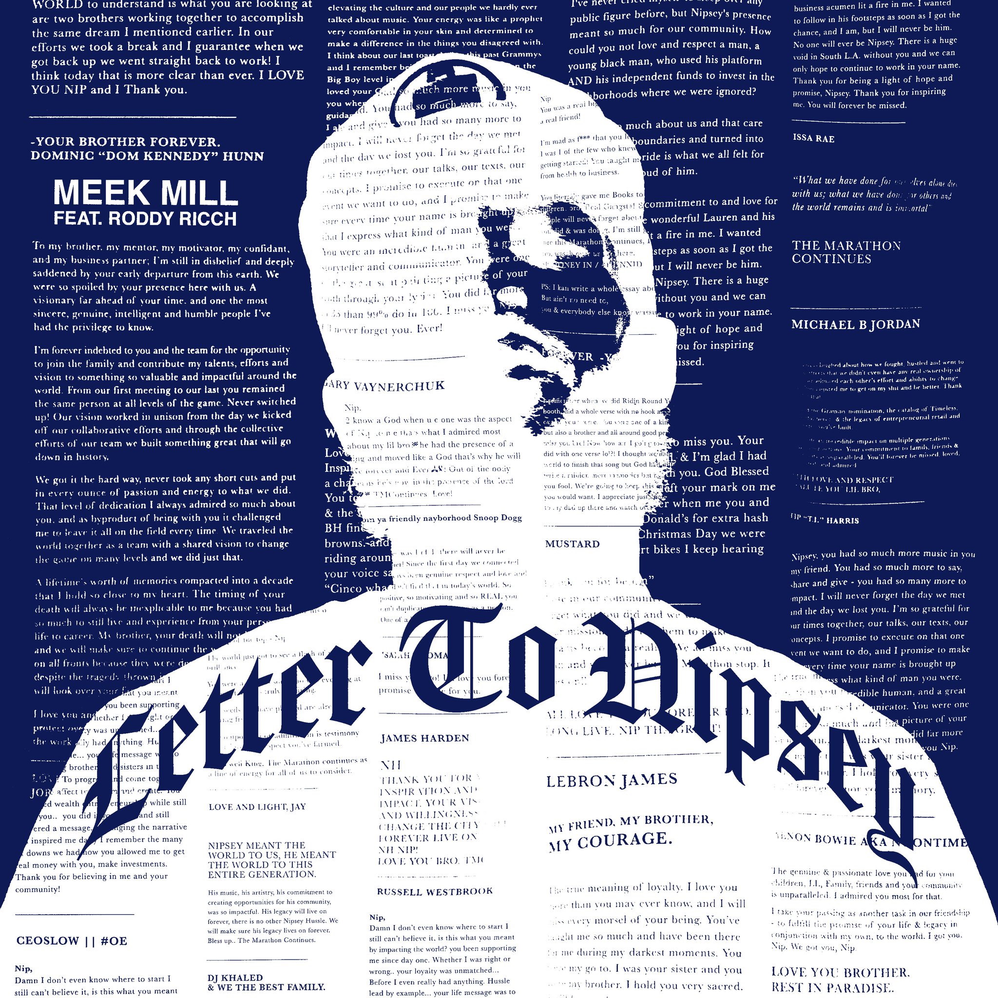 Meek Mill Letter To Nipsey Ft Roddy Ricch Audio Lyrics