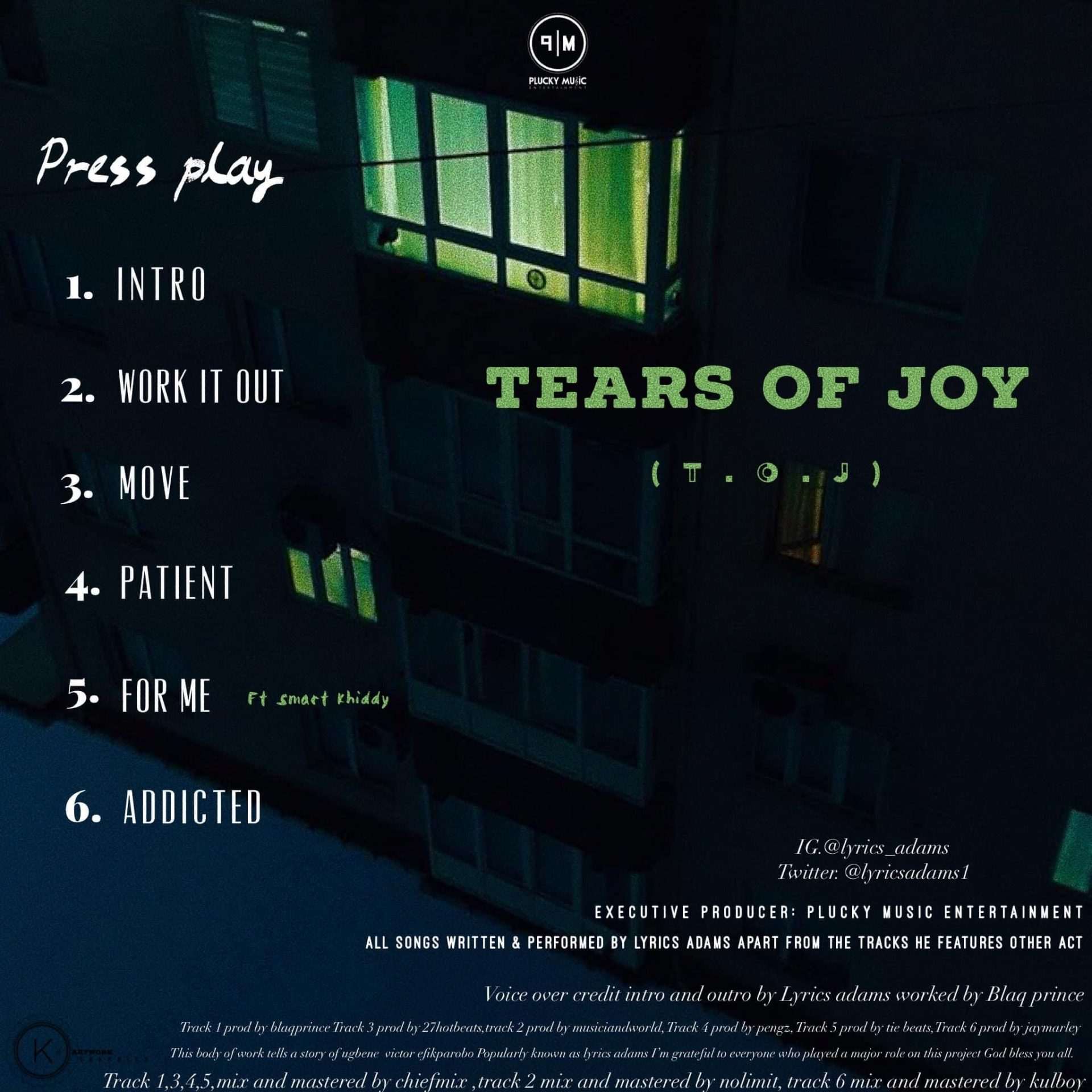 Lyrics Adams Tears Of Joy Tracklist