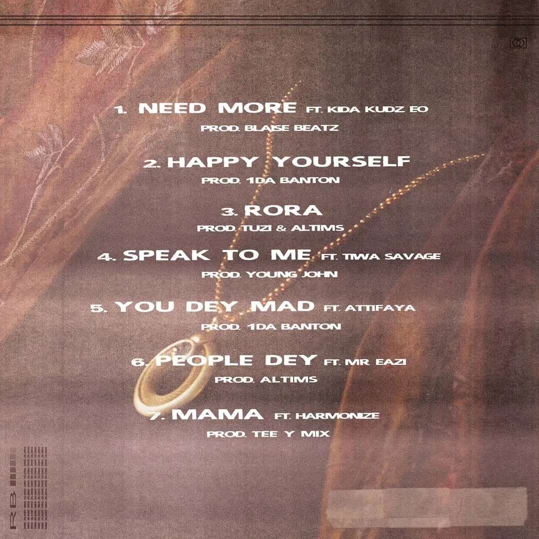 Reekado Banks Off The Record Tracklist