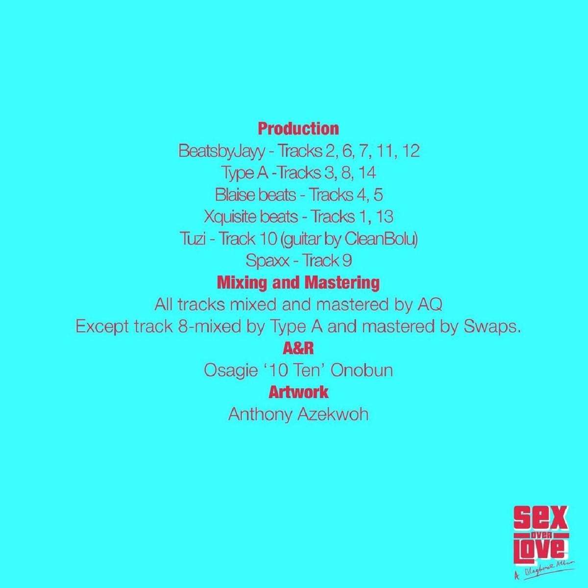 Blaqbonez Sex Over Love Producers