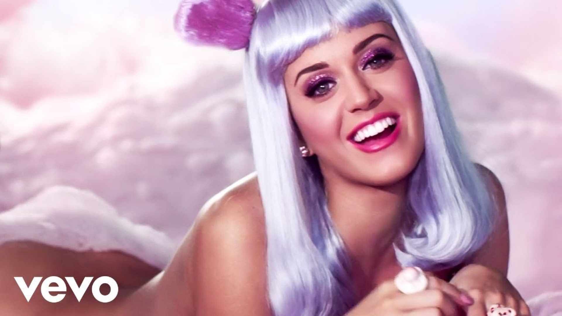 1. Katy Perry's iconic blue hair and candy dress in her "California Gurls" music video - wide 1