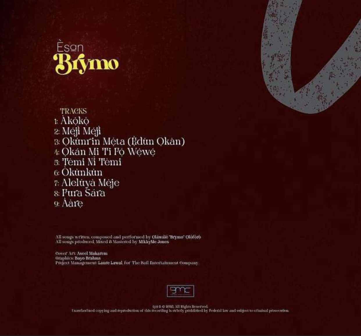 Brymo 9 Èsan Tracklist