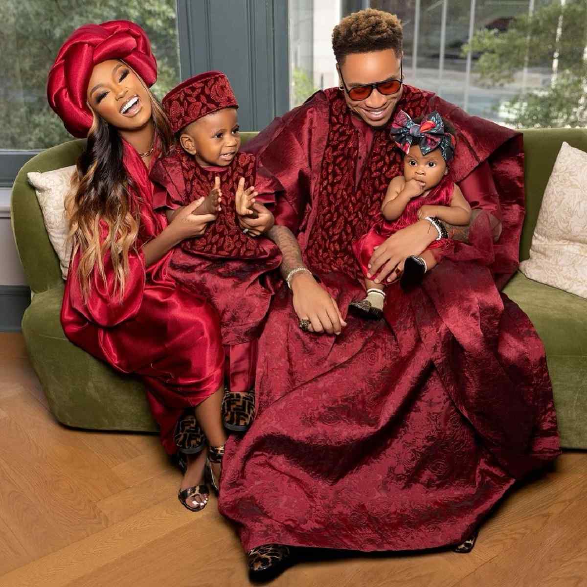 Rotimi And Vanessa Mdee Share First Look At Their Children