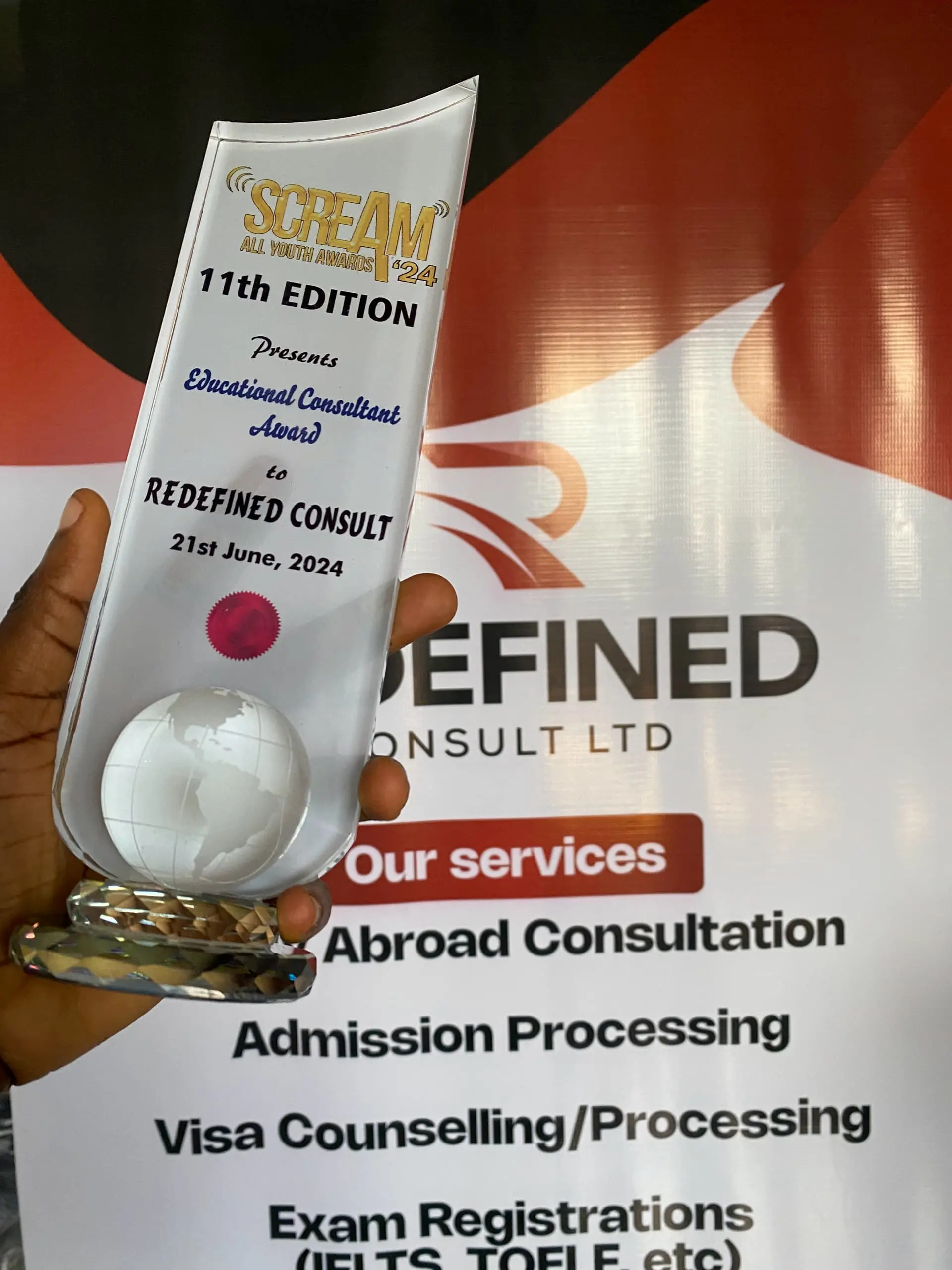 Redefined Consult Ltd Wins Best Educational Consultant At Scream Awards 2024